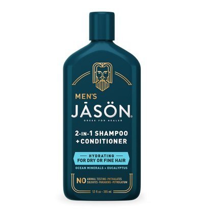 Jason Men’s Hydrating 2-in-1 Shampoo & Conditioner – Cleanses & Moisturizes Hair & Scalp, 12 oz