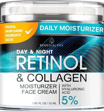 REMEDIAL PAX Face Moisturizer Retinol Cream – Anti-Aging, Neck Firming, Collagen-Boosting with Hyaluronic Acid, 1.85 Fl Oz