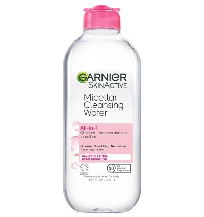 Garnier Micellar Water, Hydrating Facial Cleanser & Makeup Remover – Suitable for Sensitive Skin, Vegan & Cruelty-Free, 13.5 Fl Oz (400mL)